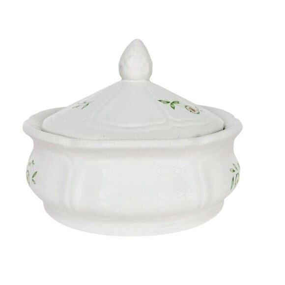 Vintage Federalist USA Ironstone Country Floral Tureen Lidded Server Dish - Picture 4 of 13